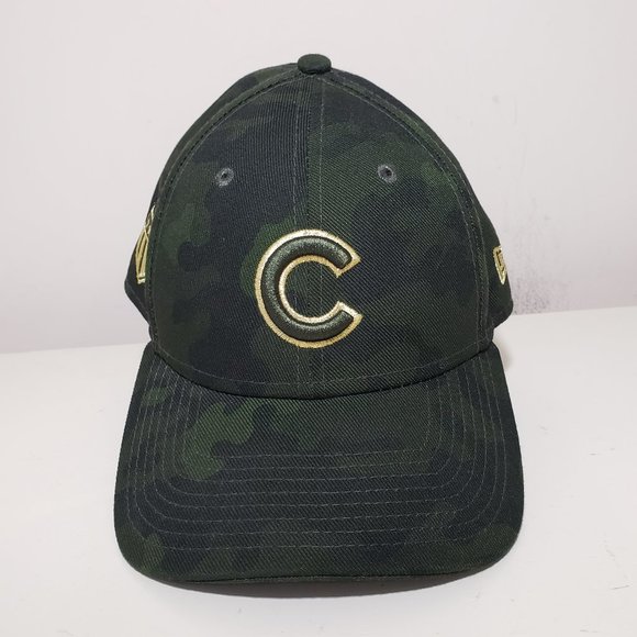 Chicago Cubs Hat Cap Fitted Small 7 1/8 Camo New Era Military Armed Forces MLB - Picture 1 of 11